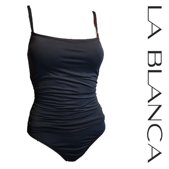 La Blanca Standard Island Goddess Lingerie One Piece Swimsuit NWOT Black Size 8 - Picture 1 of 8